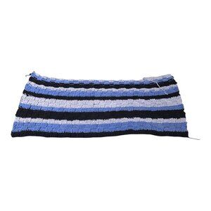 Handmade Blue & White Striped Crochet Blanket Wheelchair Lap Chair Throw READ